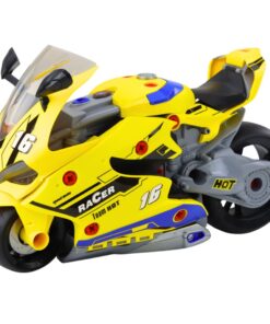 2in1 geltonas motociklas su dirbtuvėmis