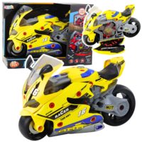 2in1 geltonas motociklas su dirbtuvėmis