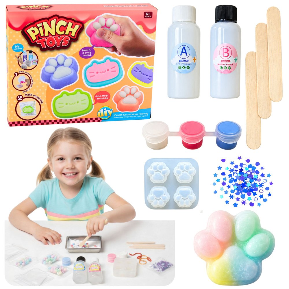 44 daļu kaķa ķepas DIY mīksto rotaļlietu komplekts 44 dalių kačiuko letenėlės DIY squishy rinkinys