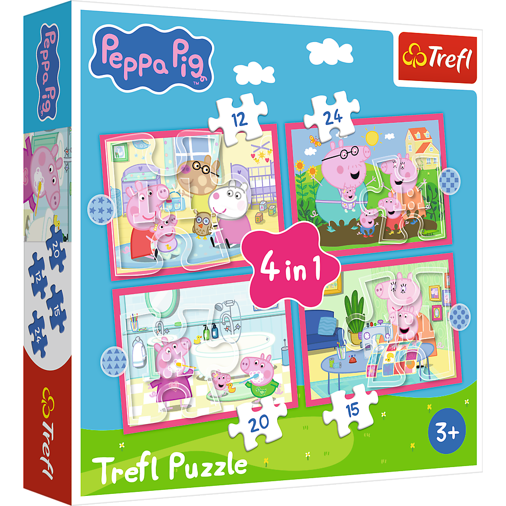 4in1 dėlionė „Peppa mėgsta nuotykius“ 4in1 dėlionė „Peppa mėgsta nuotykius“