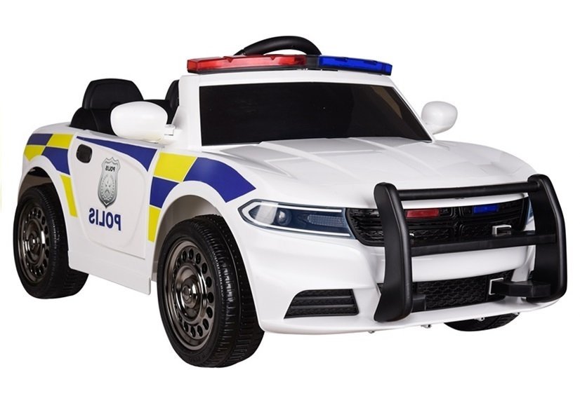 Baltas policijos elektromobilis vaikams Baltas policijos elektromobilis vaikams