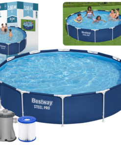 Bestway 366 × 76 cm karkasinis sodo baseinas su siurbliu