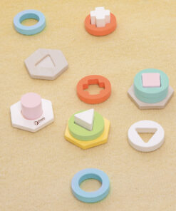 CLASSIC WORLD Montessori formų ir spalvų rūšiavimo bokštas – edukacinė dėlionė vaikams