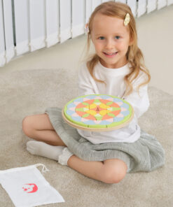 CLASSIC WORLD pastelinių spalvų Montessori mandala – gėlių mozaikos dėlionė vaikams