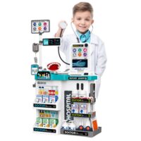 Didelis 61 dalių gydytojo rinkinys su medicininiu stalu