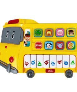Edukacinis geltonas autobuso pianinas vaikams