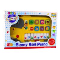 Edukacinis geltonas autobuso pianinas vaikams