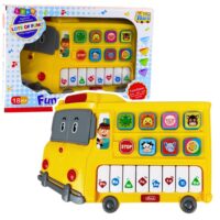 Edukacinis geltonas autobuso pianinas vaikams