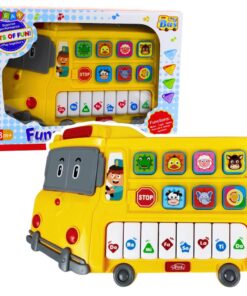 Edukacinis geltonas autobuso pianinas vaikams