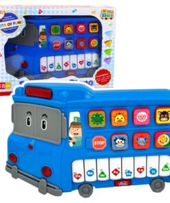 Edukacinis mėlynas autobuso pianinas vaikams