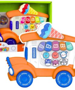 Edukacinis oranžinis ledų pianinas vaikams