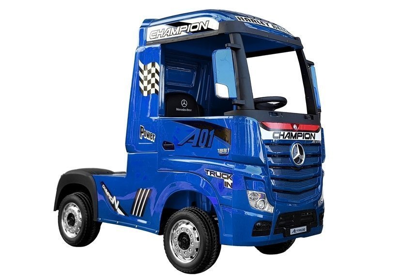 Elektriskā bērnu automašīna Mercedes Actros MP4 - zila Elektrinis vaikiškas automobilis Mercedes Actros MP4 – mėlynas dažytas
