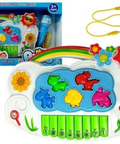 Elektroninis pianinas su gėlytėmis