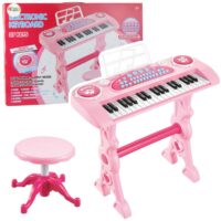 Elektroninis pianinas vaikams 37 klavišai rožinis