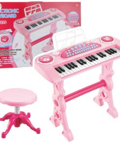 Elektroninis pianinas vaikams 37 klavišai rožinis