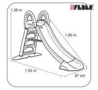 FEBER spalvota čiuožykla – 190 cm ilgio