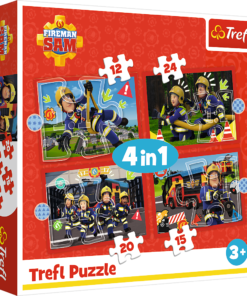 Fireman Sam – „Adventures“ 4‑in‑1 dėlionės vaikams
