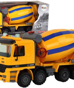 Geltona betono maišyklė su šviesomis ir garsais