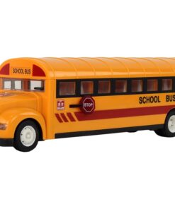 Geltonas nuotoliniu valdomas mokyklinis autobusas