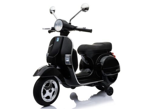 Juoda elektrinė Vespa vaikams