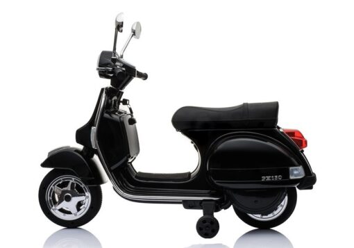 Juoda elektrinė Vespa vaikams