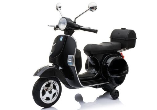 Juoda elektrinė Vespa vaikams