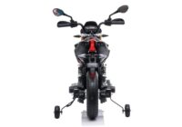 Juodas elektrinis motociklas Aprilia vaikams
