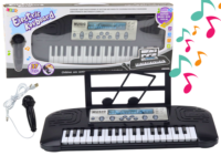 Juodas vaikiškas elektrinis pianinas su 37 klavišais