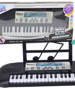 Juodas vaikiškas elektrinis pianinas su 37 klavišais