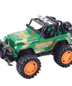 Karinis žalias off-road visureigis vaikams