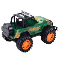 Karinis žalias off-road visureigis vaikams
