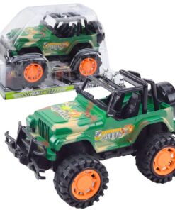 Karinis žalias off-road visureigis vaikams