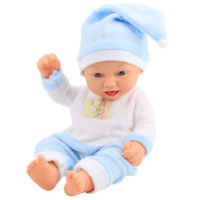 Kūdikio lėlė mėlyna pižama 24 cm