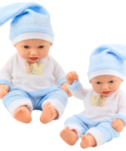 Kūdikio lėlė mėlyna pižama 24 cm