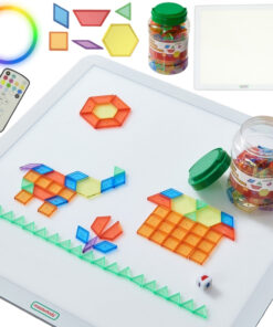 MASTERKIDZ kvadratinė LED šviesos panelė su Montessori mozaikos kaladėlėmis
