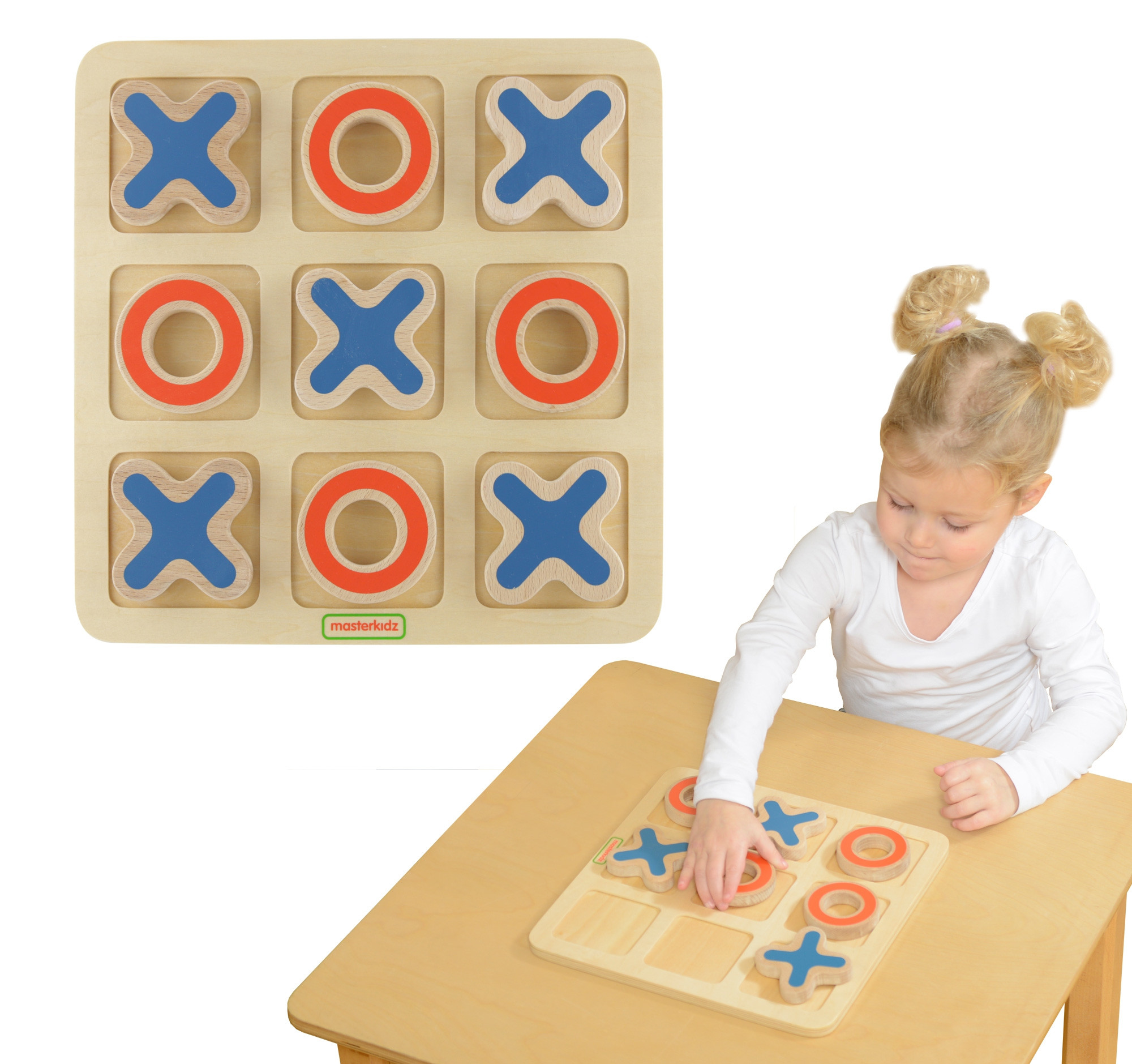 MASTERKIDZ medinis kryžiukų-nuliukų žaidimas vaikams MASTERKIDZ medinis kryžiukų-nuliukų žaidimas vaikams