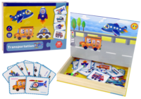 Magnetinė dėlionė knygoje „Transportas“ – 56 detalės
