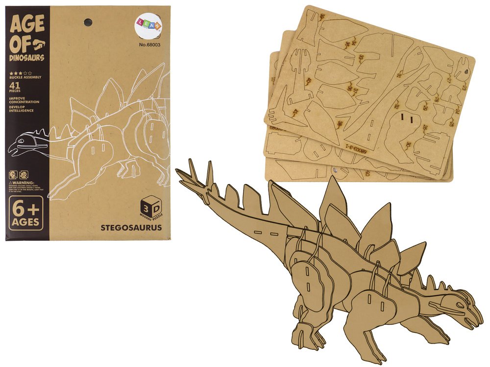 Medinė 3D erdvinė dėlionė „Stegosaurus“ Medinė 3D erdvinė dėlionė „Stegosaurus“