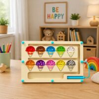 Medinis magnetinis spalvų labirintas Montessori