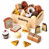 Medinis mini kepyklėlės rinkinys su Velcro – 10 dalių – dėžutėje