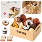 Medinis mini kepyklėlės rinkinys su Velcro – 10 dalių – dėžutėje