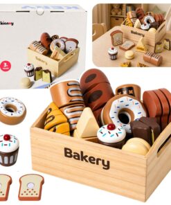 Medinis mini kepyklėlės rinkinys su Velcro – 10 dalių – dėžutėje