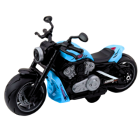 Mėlynas žaislinis motociklas su šviesomis