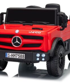 Mercedes Unimog 6V raudonas elektromobilis