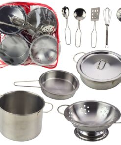 Metaliniai vaikų virtuvėlės rinkinys kuprinėje
