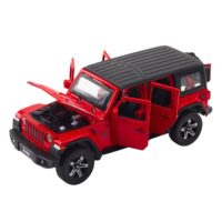 Metalinis raudonas off-road automobilis su kemperiu 1:32