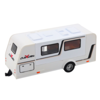 Metalinis raudonas off-road automobilis su kemperiu 1:32