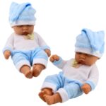 Mieganti kūdikio lėlė mėlyna pižama 24 cm