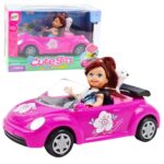 Mini lėlė kabriolete su šuniuku
