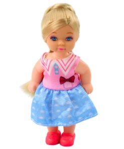 Mini lėlė su dviem šuniukais ir lova